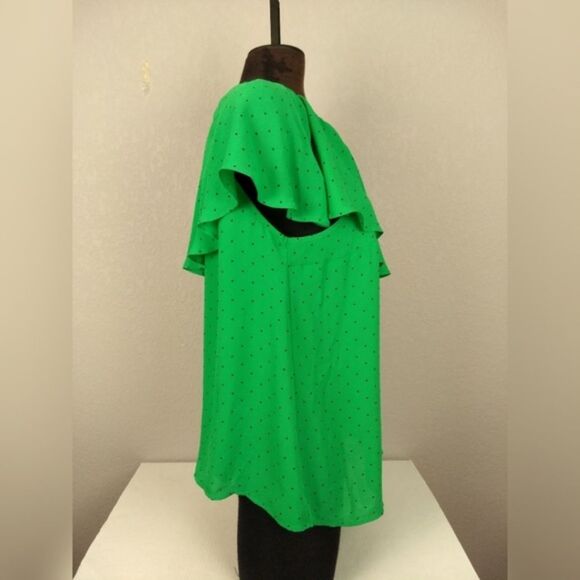 Torrid Polka Dot Georgette One Shoulder Top Size 1 - Picture 8 of 10